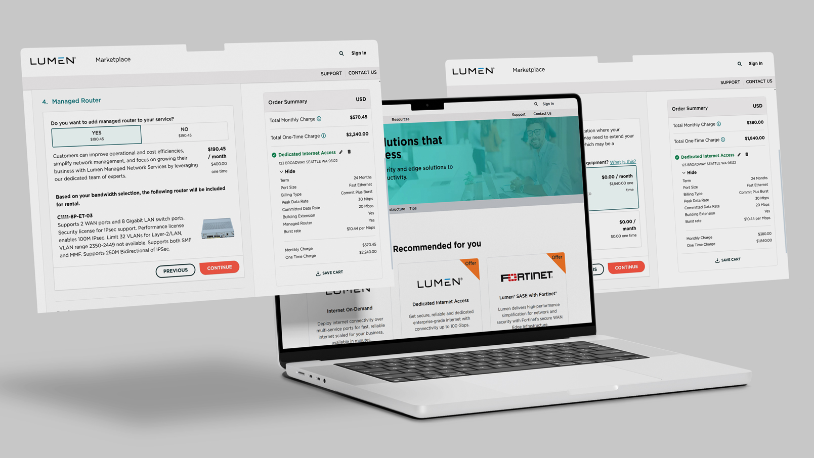 Lumen Marketplace Today: Still live in 2025. Still matches my original mockups. Now powering 1,000+ NaaS customers.
