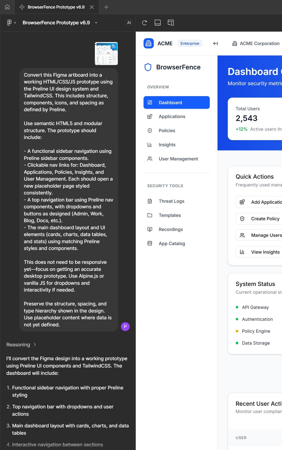 BrowserFence Figma Make initial prompt