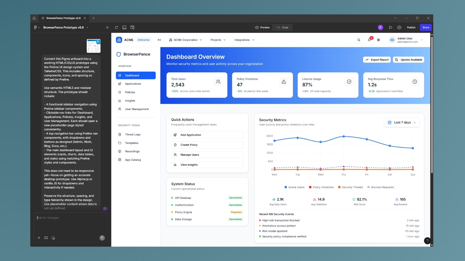 Crafted the first Figma Make prompt in ChatGPT-5, which led to AI-assisted design at production speed.
