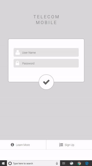 Telecom Mobile interactive wireframes